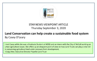 LAND CONSERVATION CAN HELP CREATE A SUSTAINABLE FOOD SYSTEM BY CASEY O’LEARY